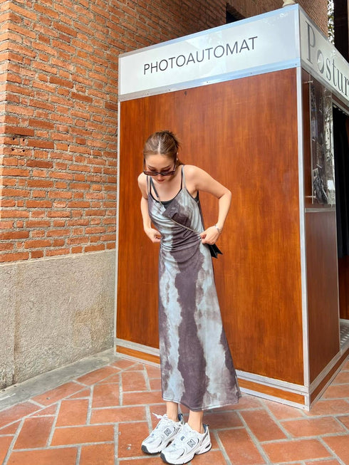 Tie Dye Sleeveless Long Slip Dresses